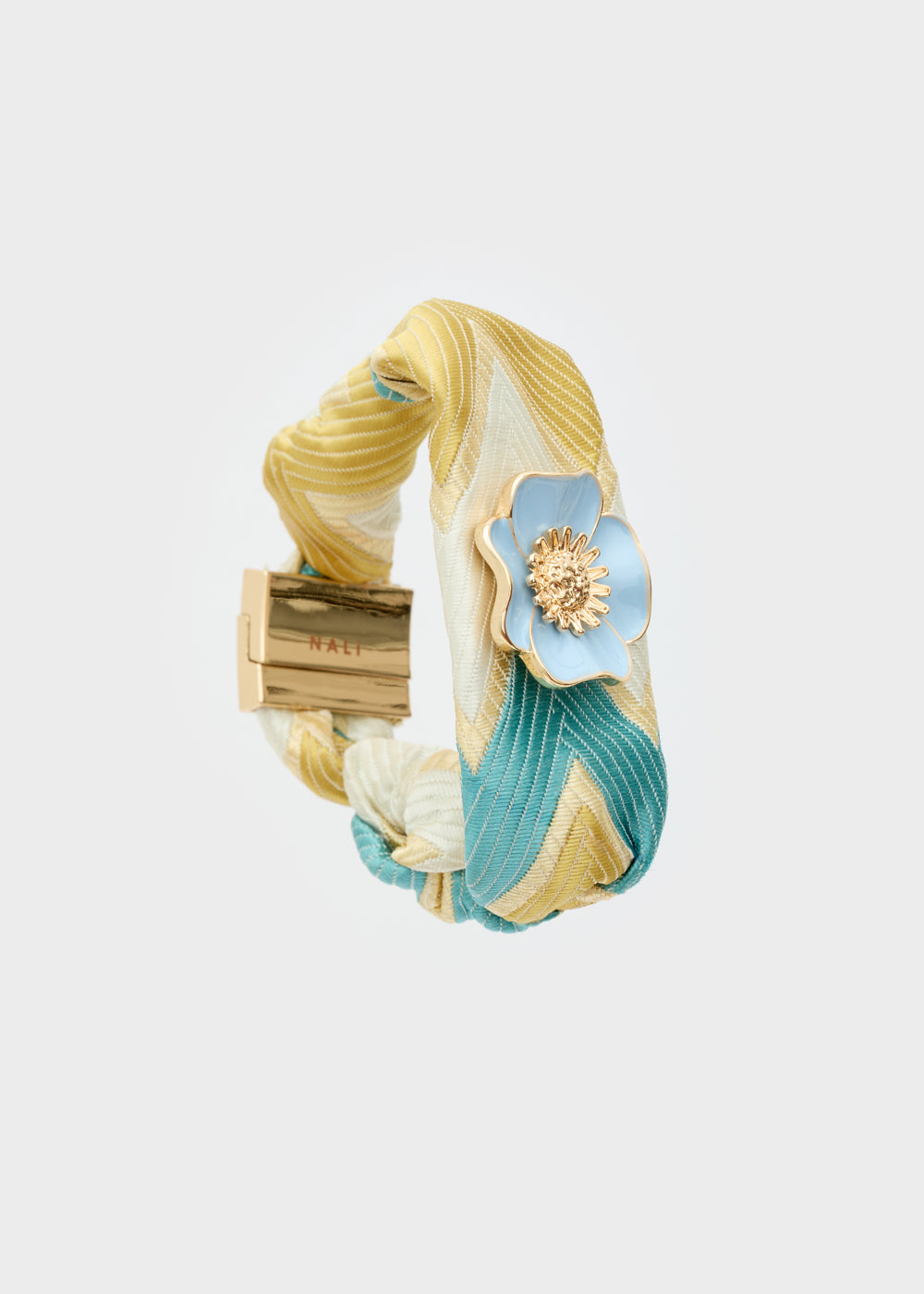 Nalí FABRIC BRACELET WITH L.BLUE FLOWER