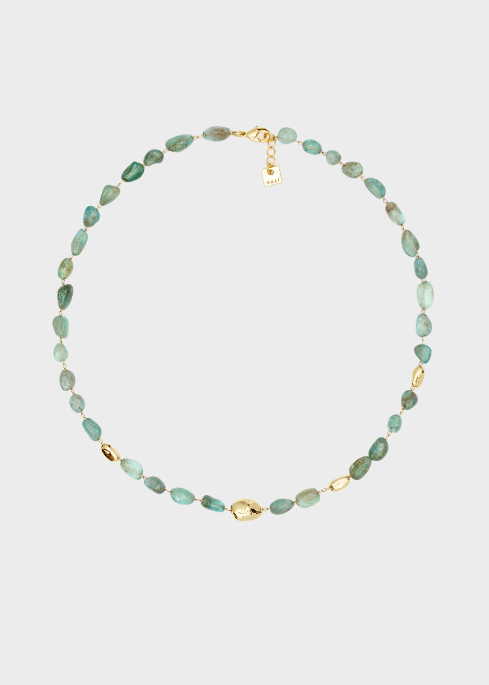 Nalí NECKLACE W/ MIXED GOLD+GREEN STONES