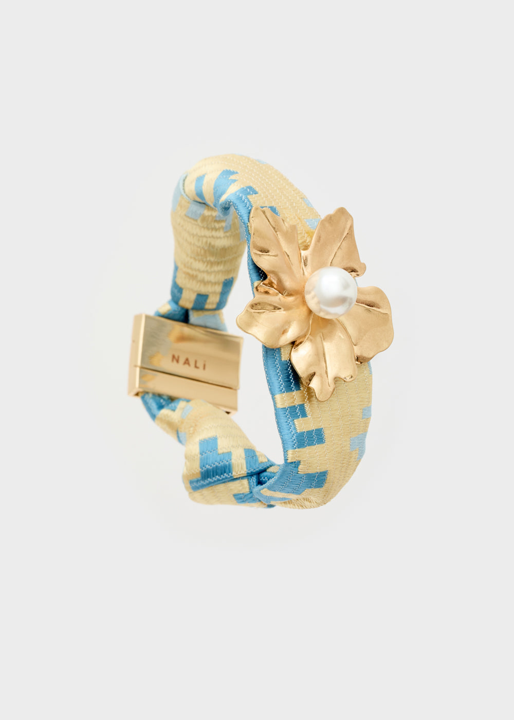 Nalí FABRIC BRACELET W/ FLOWER + PEARL