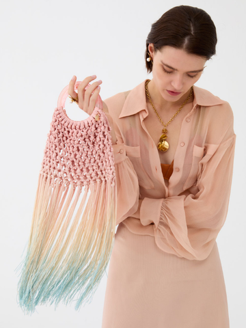 BORSA NEREA A MANO INTRECCIO+FRANGE