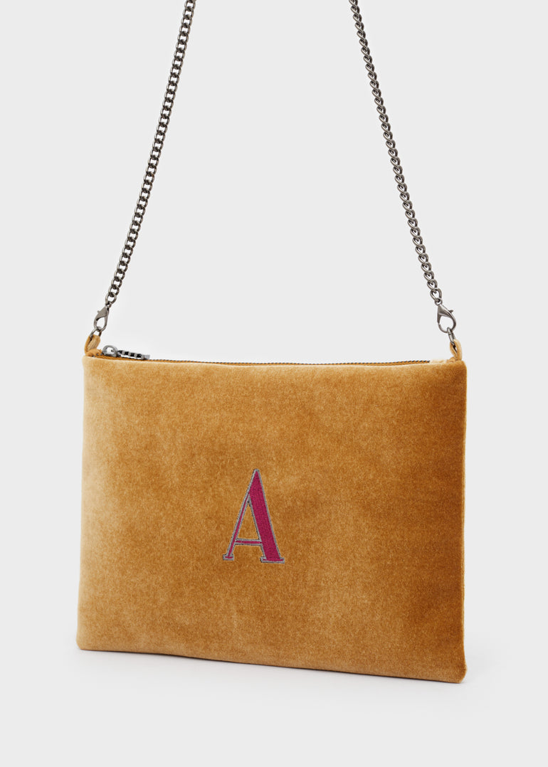 ALPHABET VELVET CLUTCH LETTER - Main Image