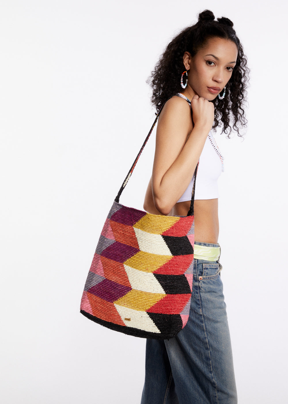 ﻿Nalí SUKY BAG IN MULTI RAFFIA + COLORS