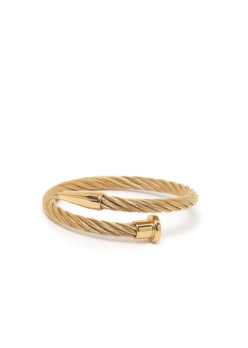 Nalí BRAIDED CUFF IN GOLD STAINLESS STEEL