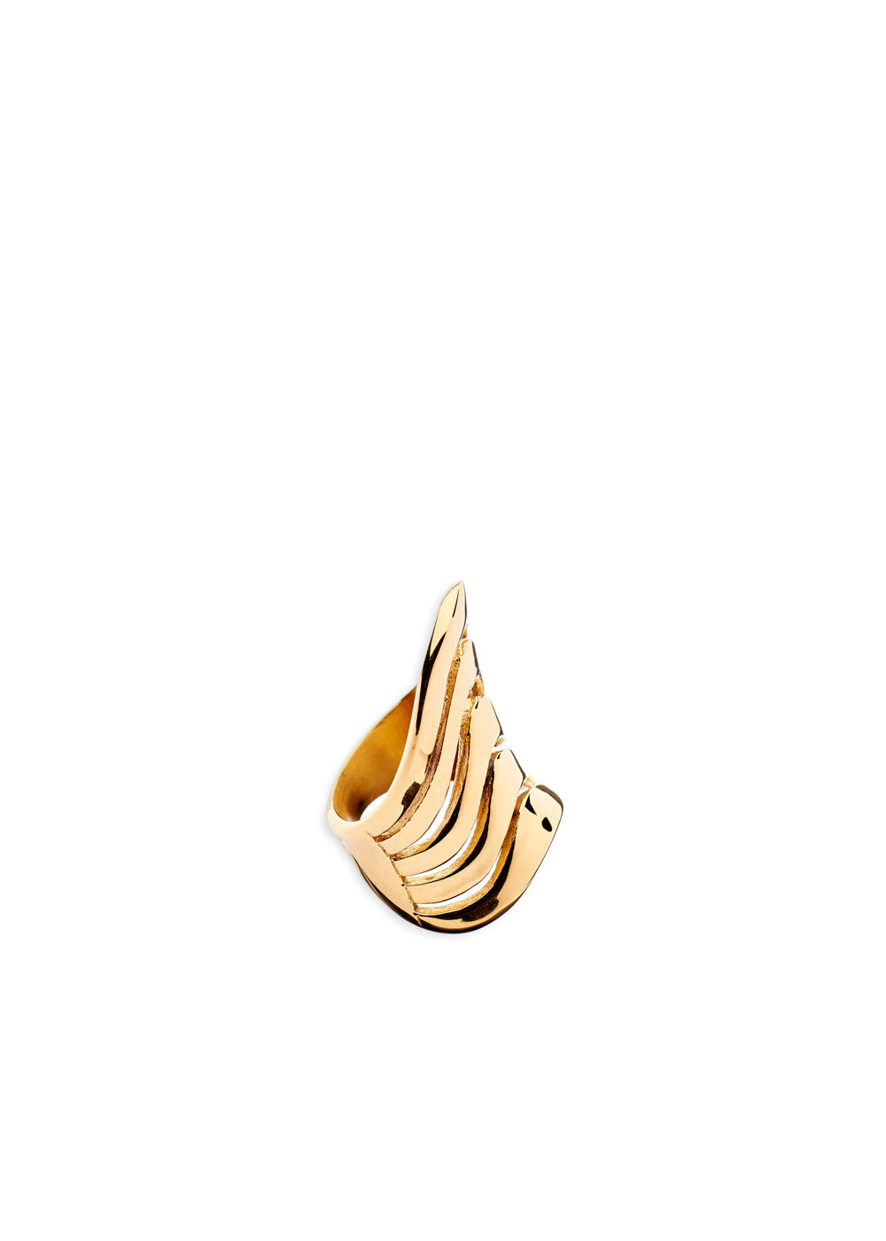 Nalí HIGH BAND RING W/ GOLD STRINGS STAIN. STEEL