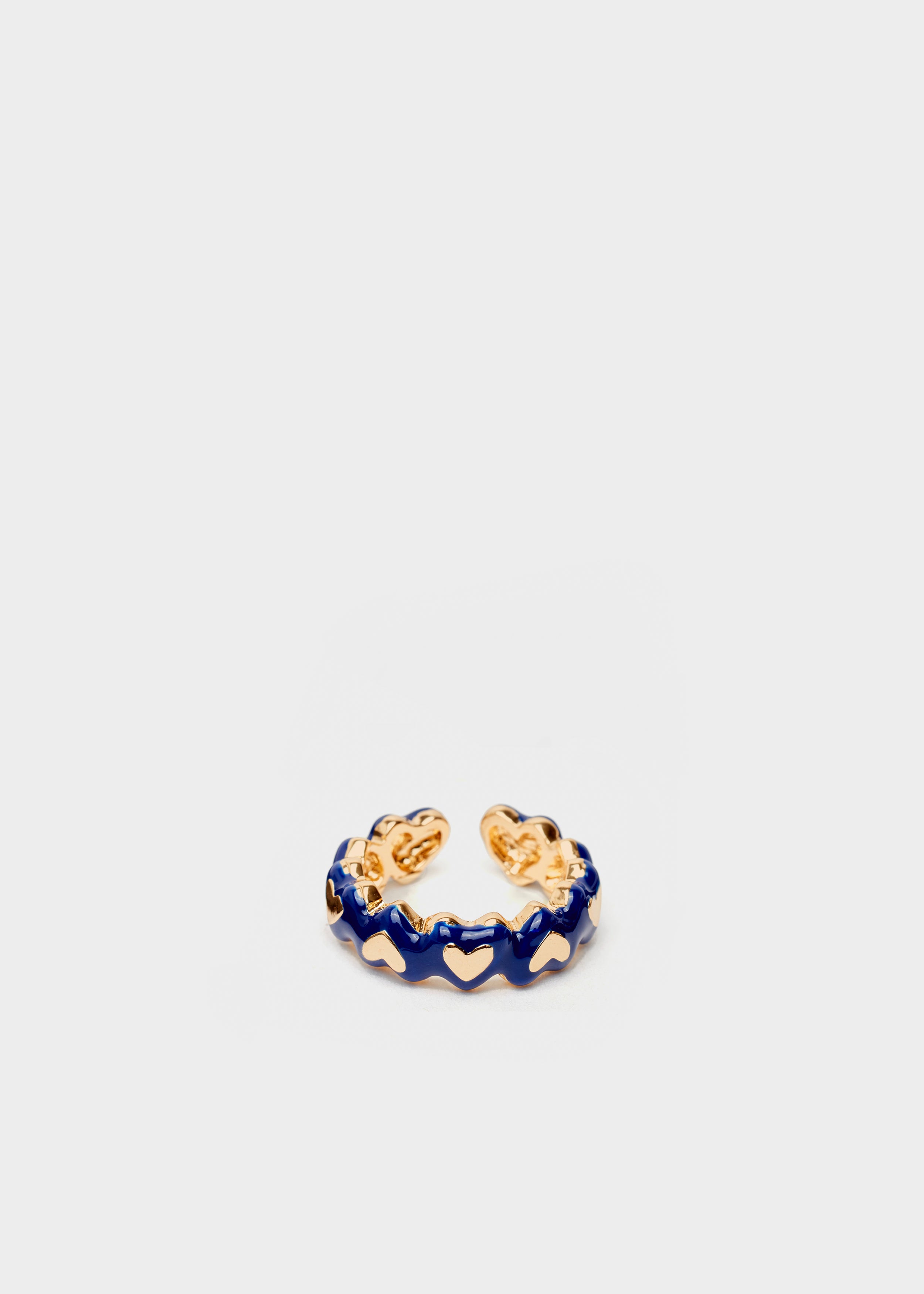 Nalí DELFI ENAMEL HEART RING IN BLUE