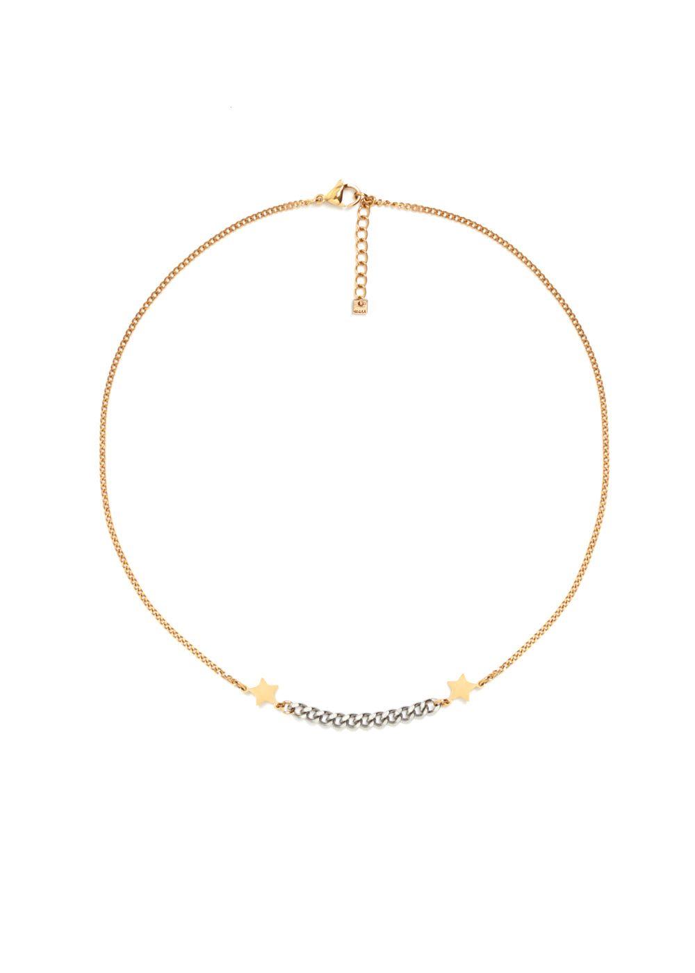 Nalí SILVER CHAIN NECKLACE W/ STARS PLATED 14KT GOLD