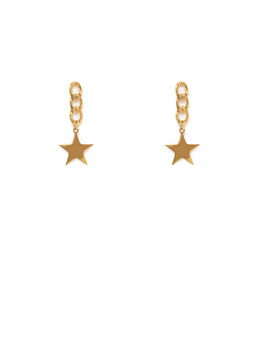 Nalí EARRINGS W/ STAR PENDANT IN STAINLESS STEEL