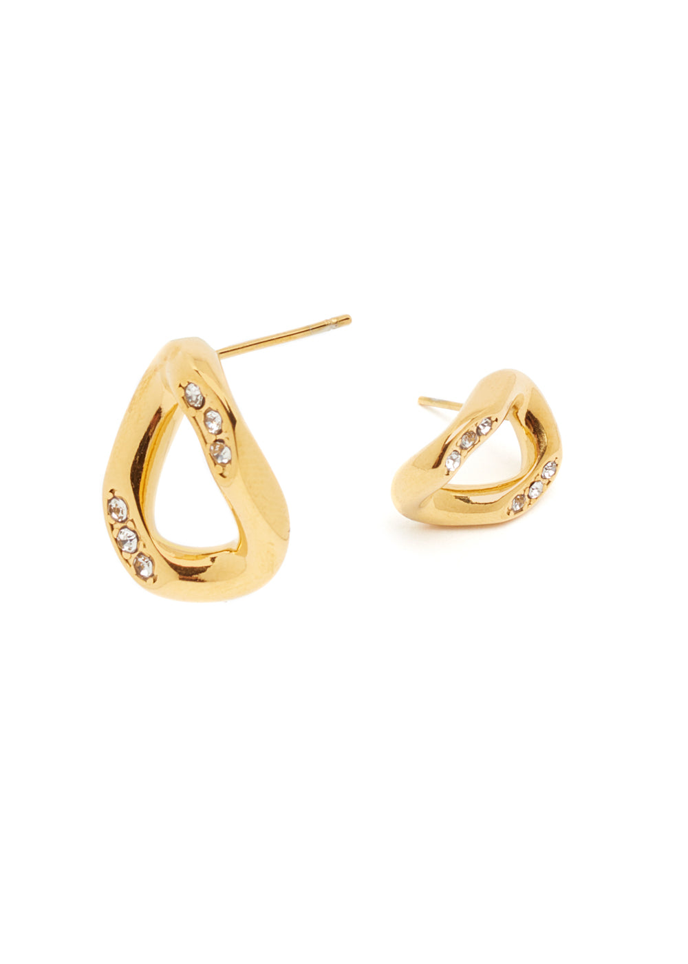 Nalí ZIRCON STUD EARRINGS STAIN. STEEL. 18K GOLD PLATED