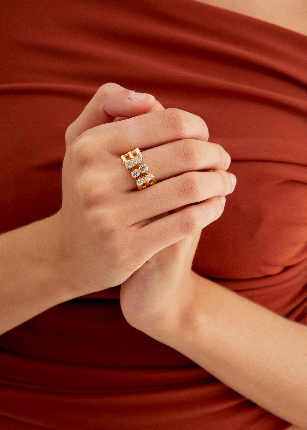 Nalí RING IN GOLD WITH CLEAR ZIRCONS