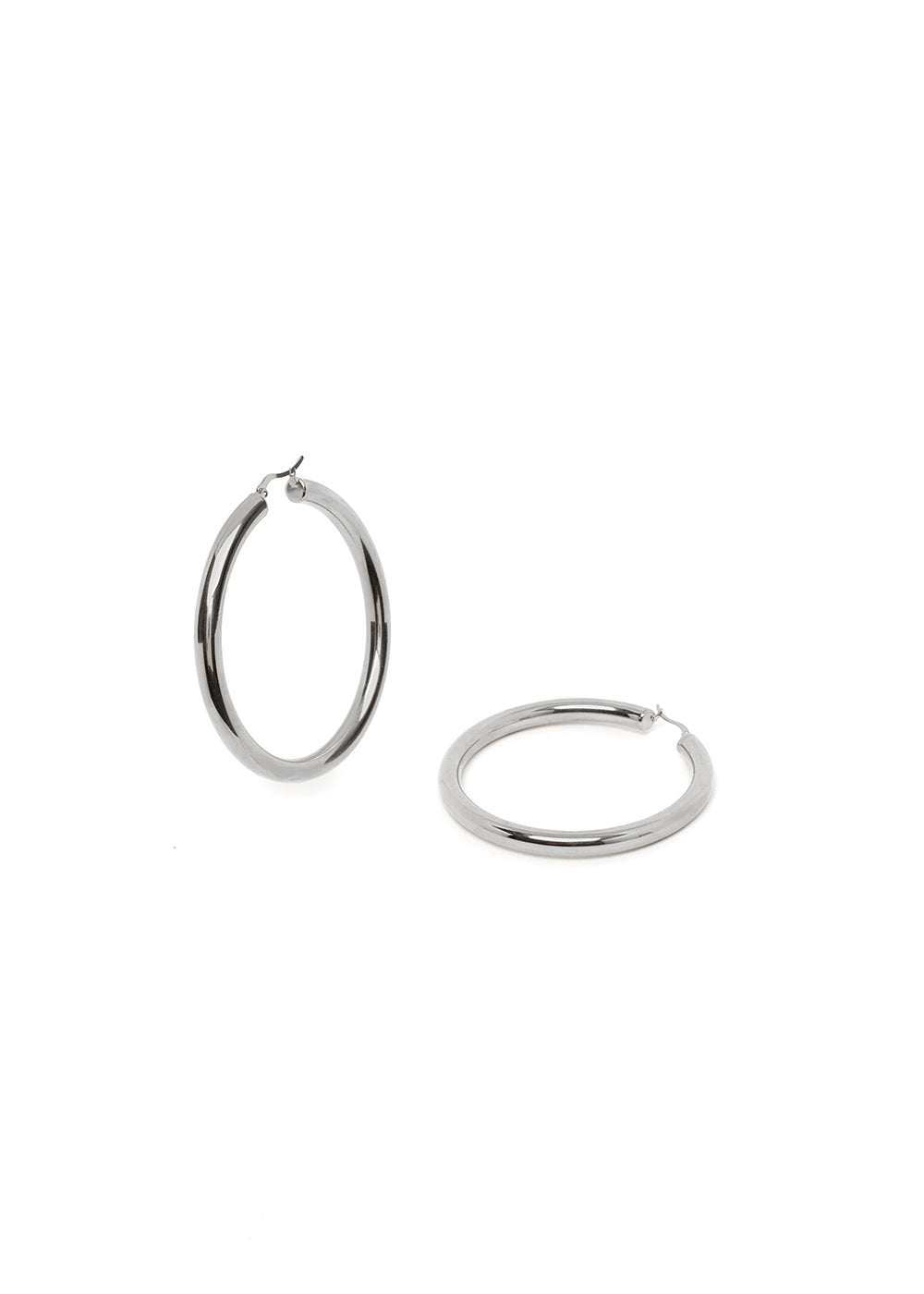 Nalí SOLLY LARGE HOOP EARRINGS IN STAINLESS STEEL