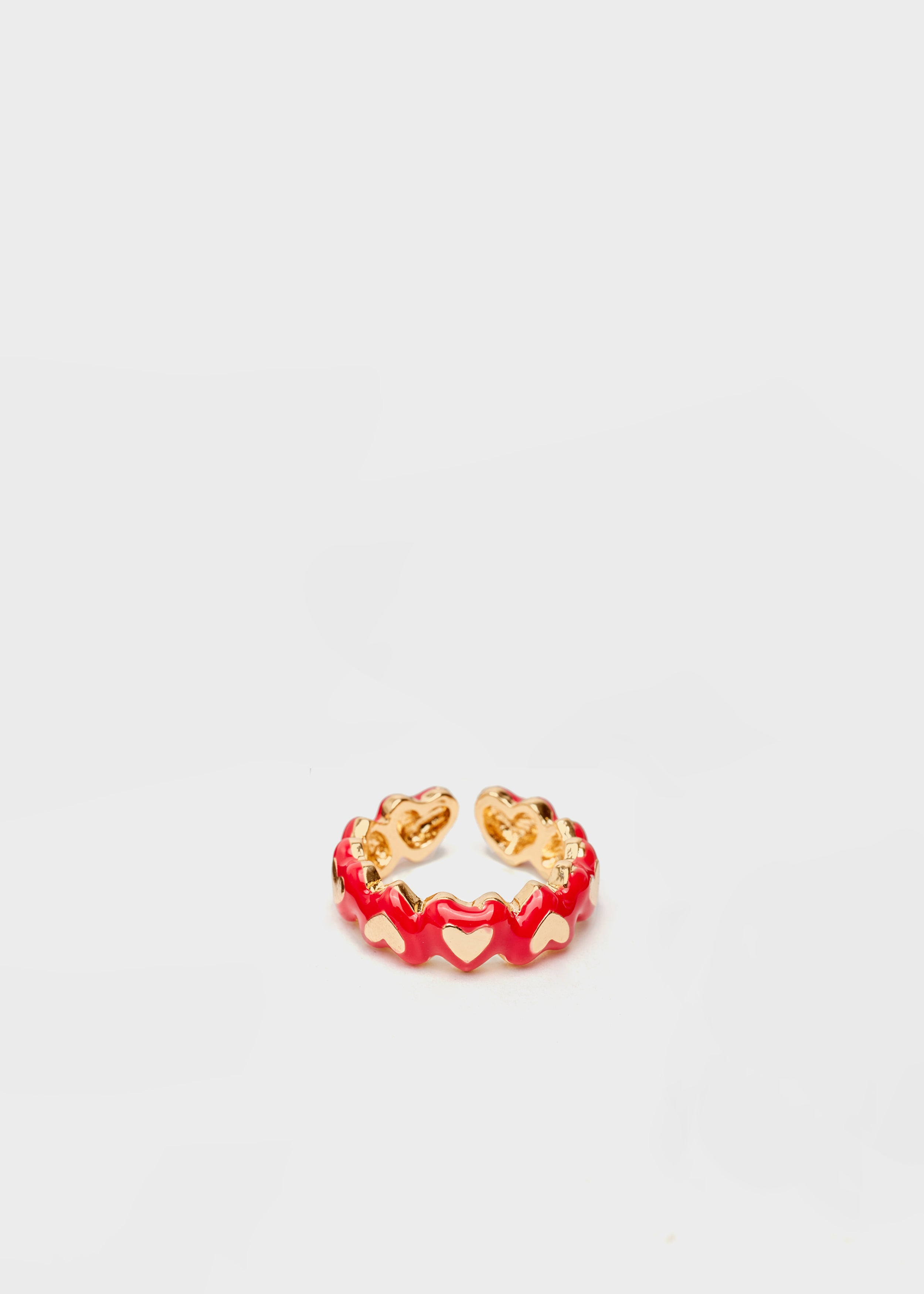 Nalí DELFI ENAMEL HEART RING IN RED