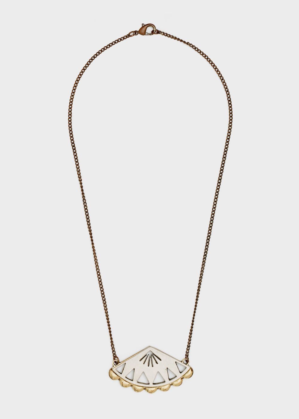 Nalí FAN THIN NECKLACE W/ PENDANT SILVER+GOLD