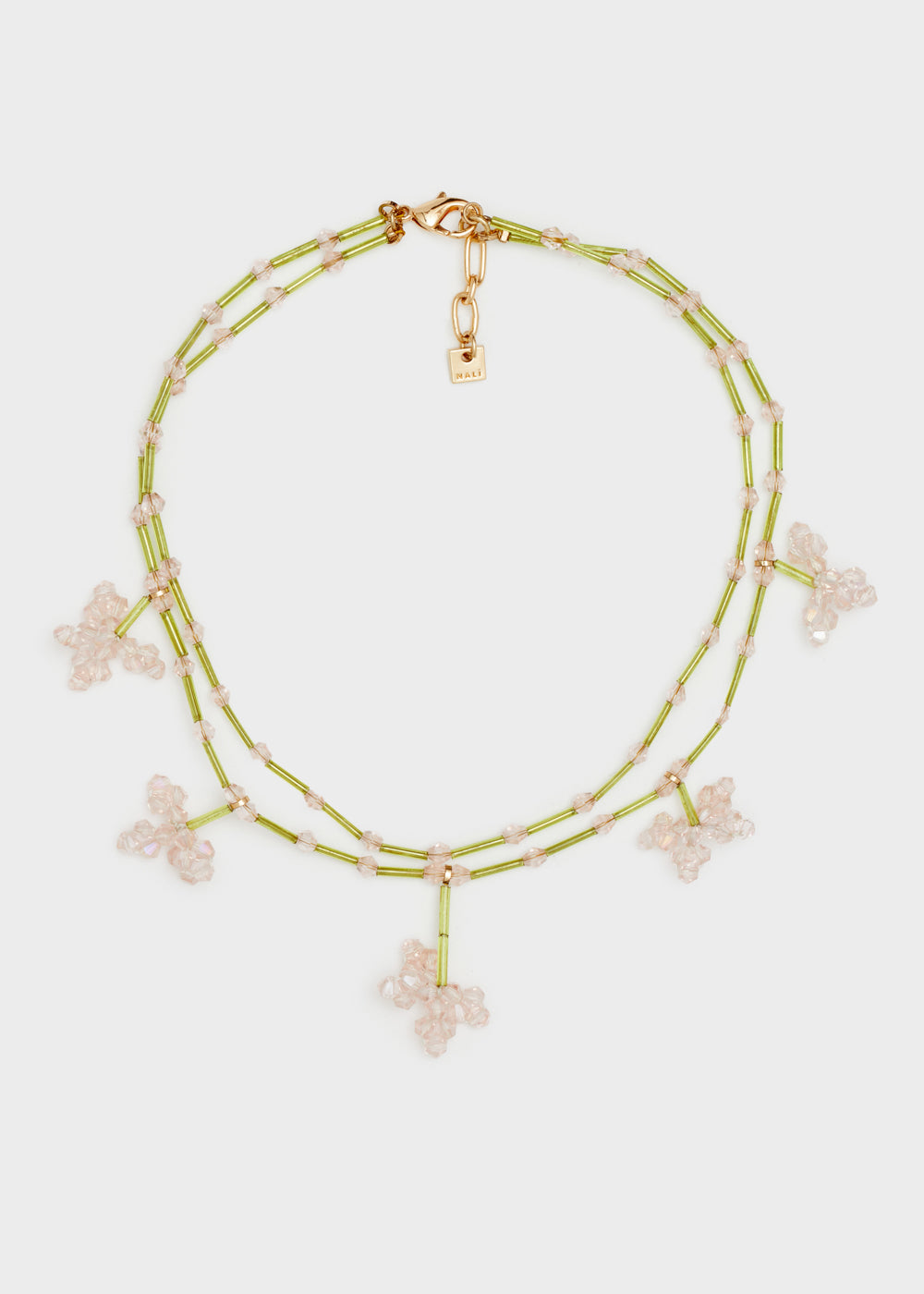 Nalí NECKLACE W/ BEAD PINK FLOWER