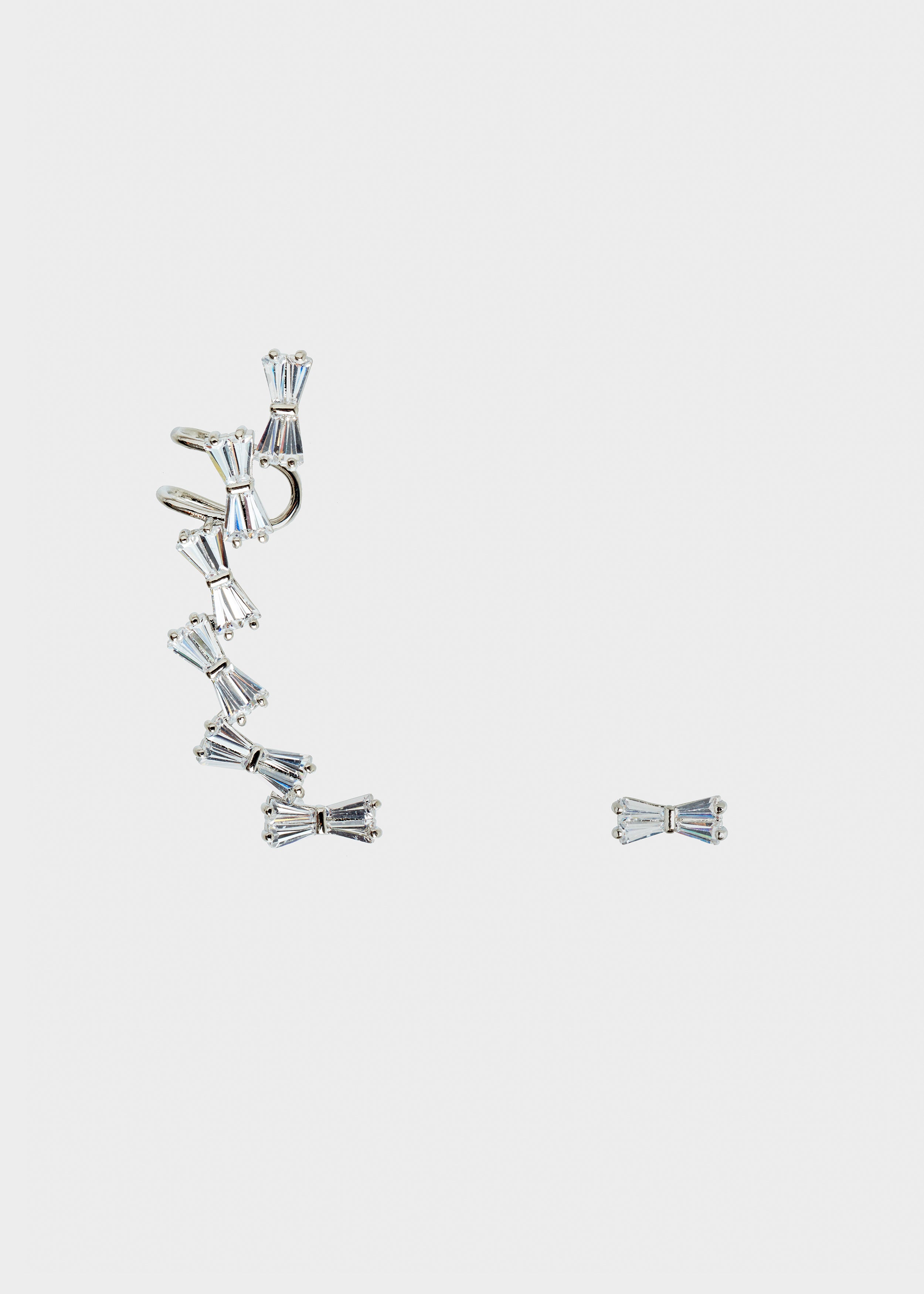 Nalí FRAN EARCUFF SET IN SILVER W/ ZIRCONS