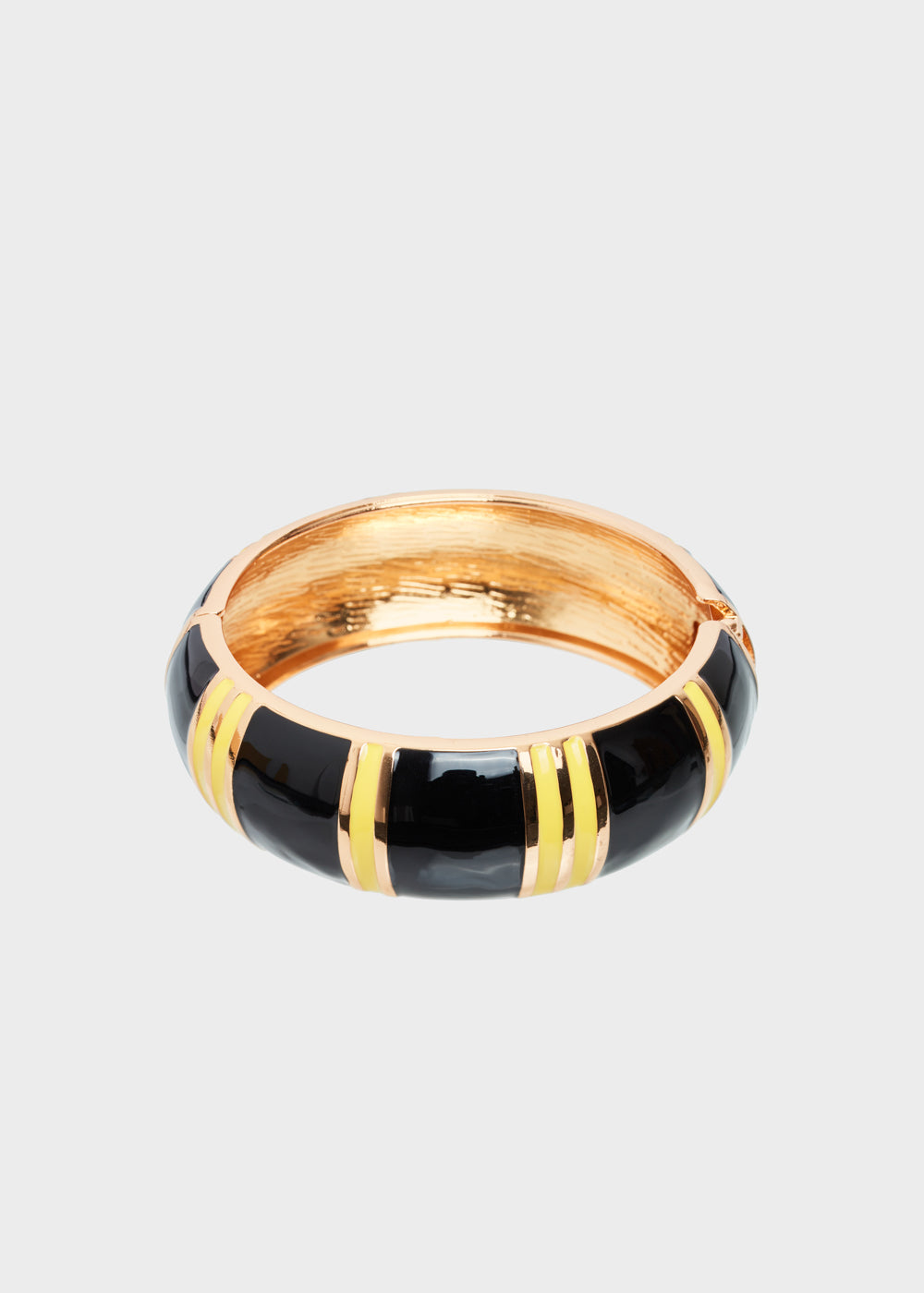 Nalí SABLE BANGLE BRACELET ENAMEL BLACK/YELLOW