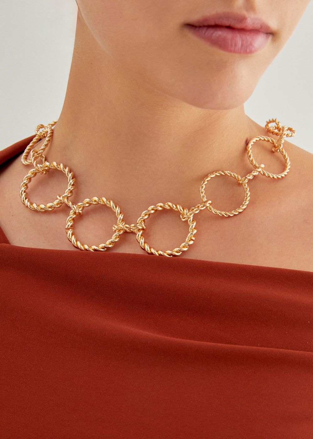 Nalí RINGED BIG NECKLACE IN GOLD