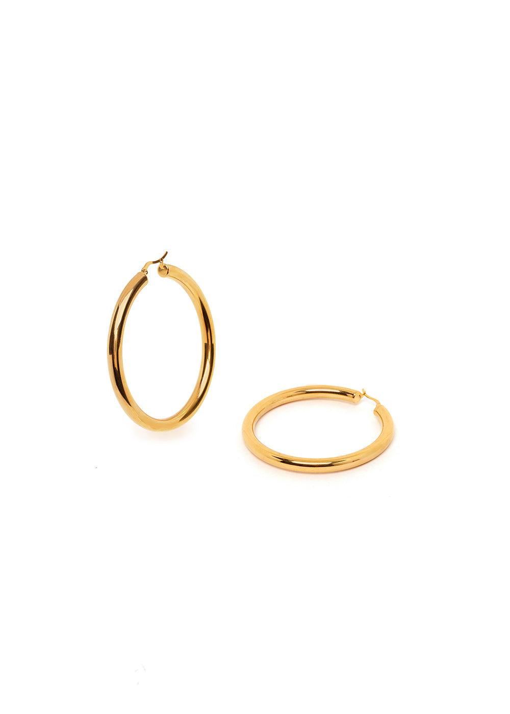 Nalí SOLLY LARGE HOOP EARRINGS IN GOLD STAINLESS STEEL