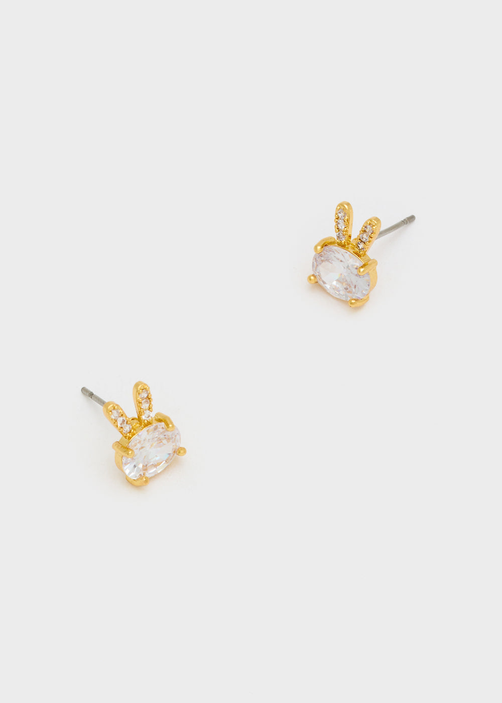 Nalí BUNNY EARRINGS W/ CLEAR ZIRCONS