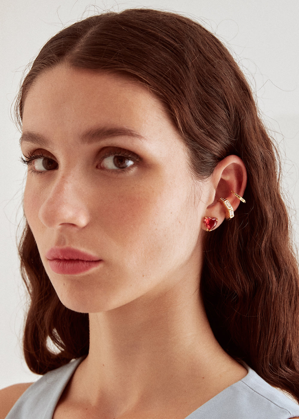 Nalí GOLD EARCUFF WITH ZIRCONS