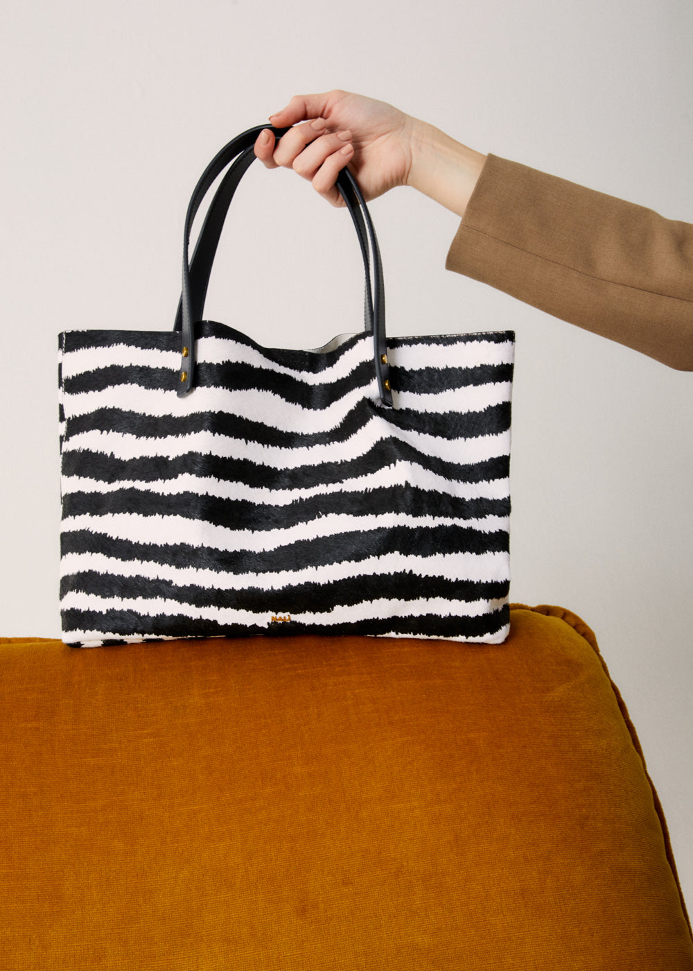 Nalí DESIRE TOTE BAG IN REAL LEATHER ZEBRA