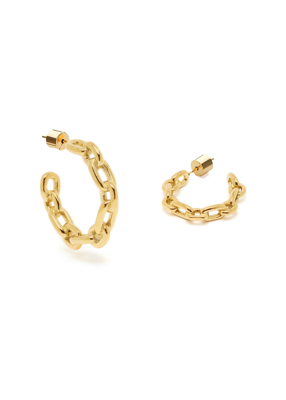 Nalí CHAIN HOOP EARRINGS STAIN. STEEL. 18K GOLD PLATED